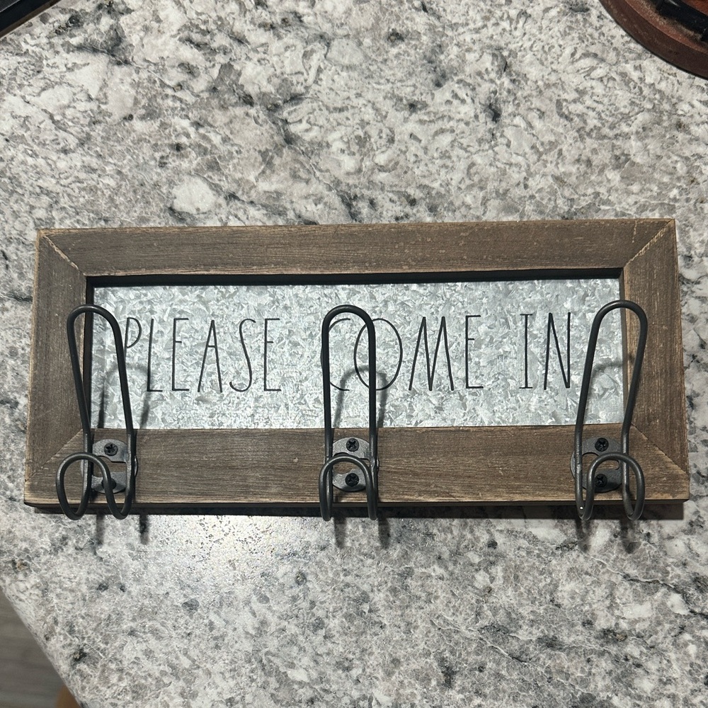 Rae Dunn Brown and Gray Wall Hook Decor